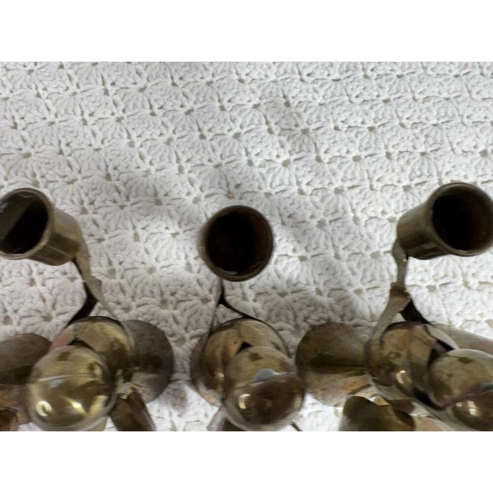 Vintage MCM Copper Brass Angel Candle Holders 4.5